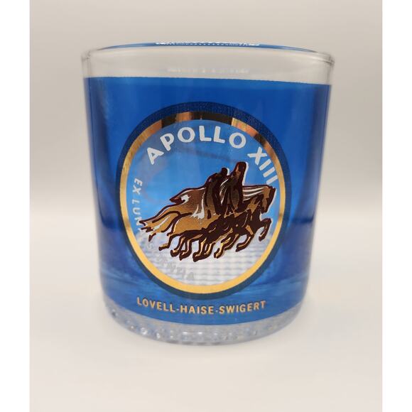 Vintage NASA Apollo Glasses Complete Collection – Set of 10 Blue/Gold Tumblers - Picture 4 of 16
